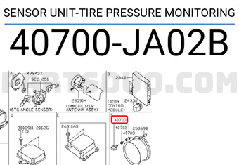 Nissan 40700JA02B SENSOR UNIT-TIRE PRESSURE MONITORING