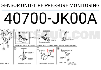 Nissan 40700JK00A SENSOR UNIT-TIRE PRESSURE MONITORING
