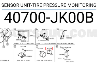 Nissan 40700JK00B SENSOR UNIT-TIRE PRESSURE MONITORING