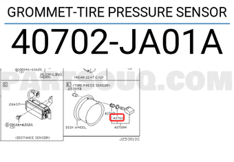 Nissan 40702JA01A GROMMET-TIRE PRESSURE SENSOR
