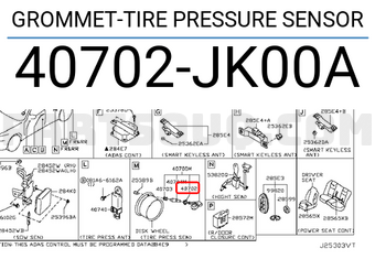 Nissan 40702JK00A GROMMET-TIRE PRESSURE SENSOR