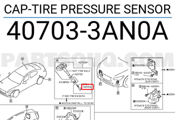 Nissan 407033AN0A CAP-TIRE PRESSURE SENSOR