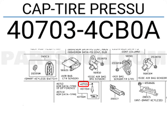 Nissan 407034CB0A CAP-TIRE PRESSU