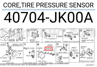 Nissan 40704JK00A CORE,TIRE PRESSURE SENSOR