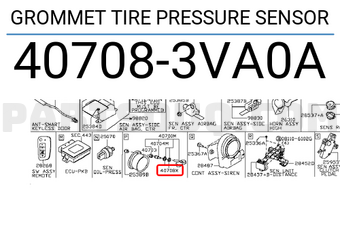 Nissan 407083VA0A GROMMET TIRE PRESSURE SENSOR