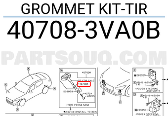Nissan 407083VA0B GROMMET KIT-TIR
