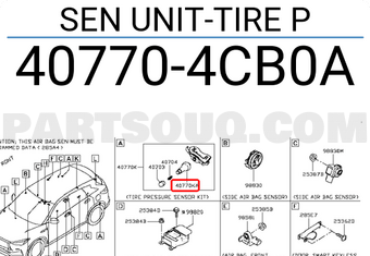Nissan 407704CB0A SEN UNIT-TIRE P