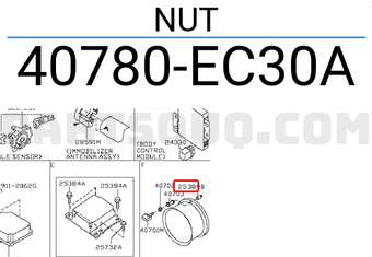 Nissan 40780EC30A NUT