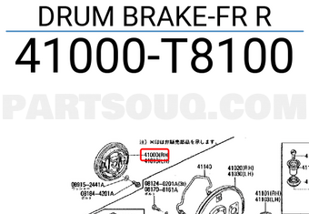 Nissan 41000T8100 DRUM BRAKE-FR R