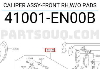 Nissan 41001EN00B CALIPER ASSY-FRONT RH,W/O PADS