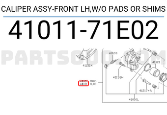 Nissan 4101171E02 CALIPER ASSY-FRONT LH,W/O PADS OR SHIMS