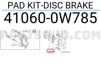 Nissan 410600W785 PAD KIT-DISC BRAKE