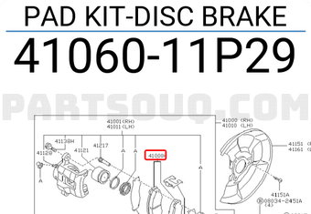 Nissan 4106011P29 PAD KIT-DISC BRAKE
