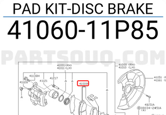 Nissan 4106011P85 PAD KIT-DISC BRAKE