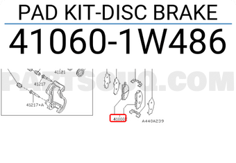 Nissan 410601W486 PAD KIT-DISC BRAKE