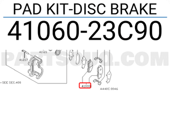 Nissan 4106023C90 PAD KIT-DISC BRAKE