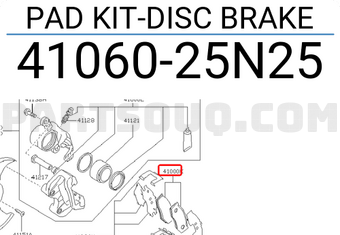 Nissan 4106025N25 PAD KIT-DISC BRAKE