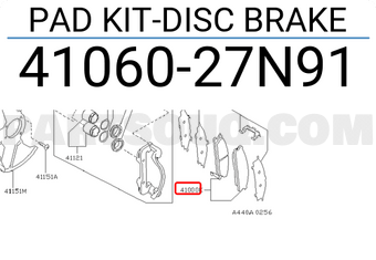 Nissan 4106027N91 PAD KIT-DISC BRAKE