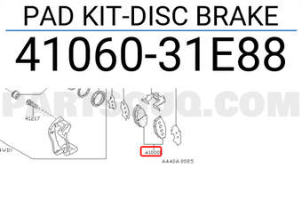 Nissan 4106031E88 PAD KIT-DISC BRAKE