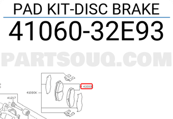 Nissan 4106032E93 PAD KIT-DISC BRAKE