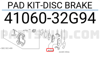 Nissan 4106032G94 PAD KIT-DISC BRAKE