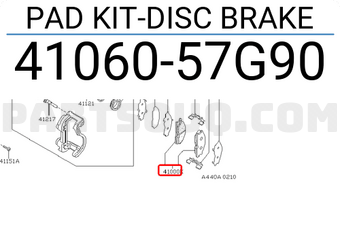 Nissan 4106057G90 PAD KIT-DISC BRAKE