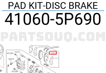 Nissan 410605P690 PAD KIT-DISC BRAKE