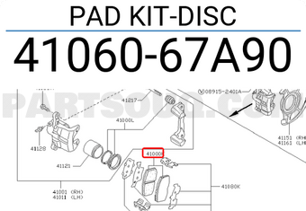 Nissan 4106067A90 PAD KIT-DISC