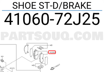 Nissan 4106072J25 SHOE ST-D/BRAKE