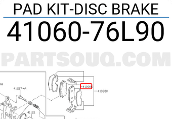Nissan 4106076L90 PAD KIT-DISC BRAKE