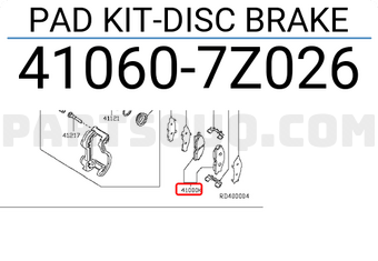 Nissan 410607Z026 PAD KIT-DISC BRAKE