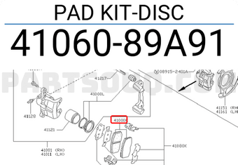 Nissan 4106089A91 PAD KIT-DISC