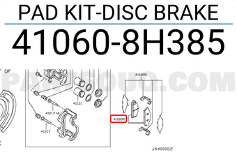 Nissan 410608H385 PAD KIT-DISC BRAKE