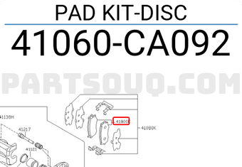 Nissan 41060CA092 PAD KIT-DISC