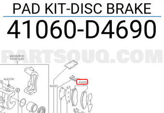 Nissan 41060D4690 PAD KIT-DISC BRAKE