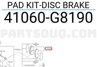 Nissan 41060G8190 PAD KIT-DISC BRAKE