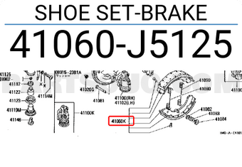 Nissan 41060J5125 SHOE SET-BRAKE