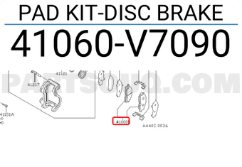 Nissan 41060V7090 PAD KIT-DISC BRAKE