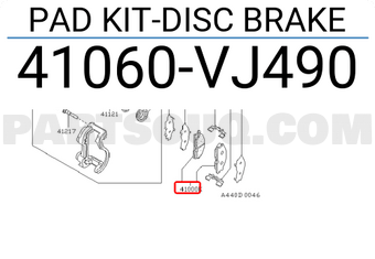 Nissan 41060VJ490 PAD KIT-DISC BRAKE