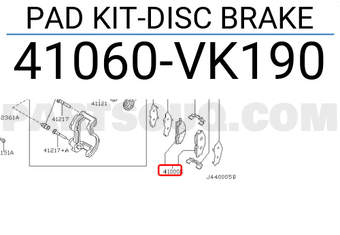 Nissan 41060VK190 PAD KIT-DISC BRAKE