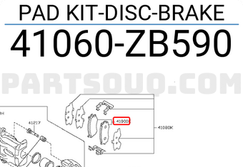 Nissan 41060ZB590 PAD KIT-DISC-BRAKE