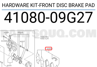 Nissan 4108009G27 HARDWARE KIT-FRONT DISC BRAKE PAD