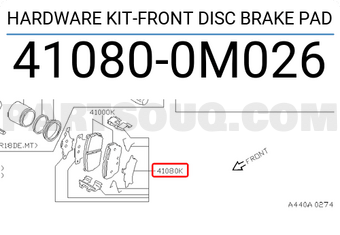 Nissan 410800M026 HARDWARE KIT-FRONT DISC BRAKE PAD