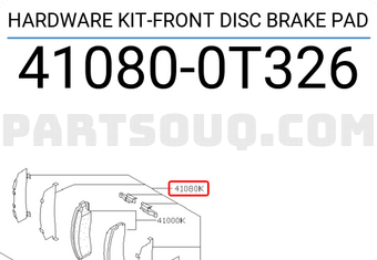 Nissan 410800T326 HARDWARE KIT-FRONT DISC BRAKE PAD