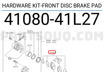 Nissan 4108041L27 HARDWARE KIT-FRONT DISC BRAKE PAD