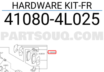 Nissan 410804L025 HARDWARE KIT-FR