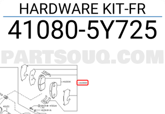 Nissan 410805Y725 HARDWARE KIT-FR