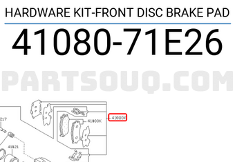 Nissan 4108071E26 HARDWARE KIT-FRONT DISC BRAKE PAD