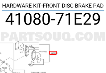 Nissan 4108071E29 HARDWARE KIT-FRONT DISC BRAKE PAD