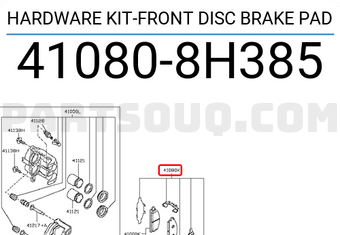 Nissan 410808H385 HARDWARE KIT-FRONT DISC BRAKE PAD